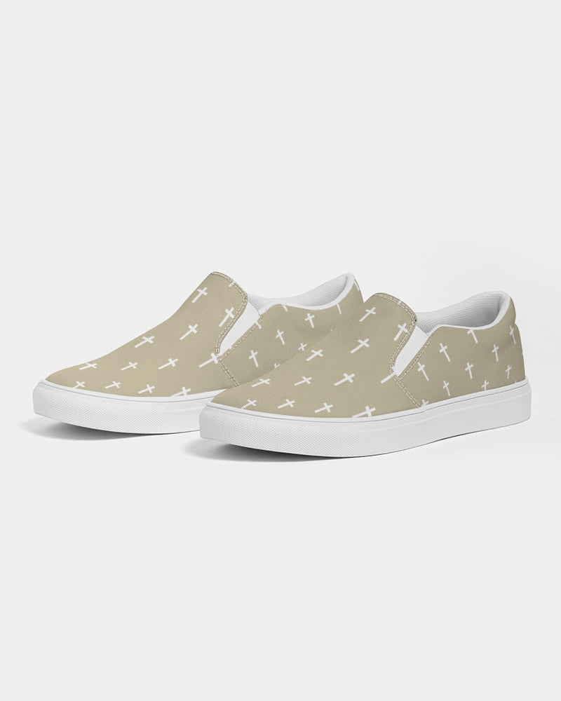 Mini Cross: Men's Tan Canvas Slip On Shoe