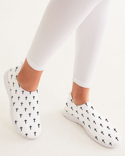 Mini Cross: Women's White Flyknit Slip On Shoe