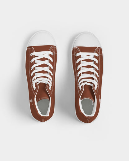 Simple Cross: Women's Maroon Canvas Hightop Shoe