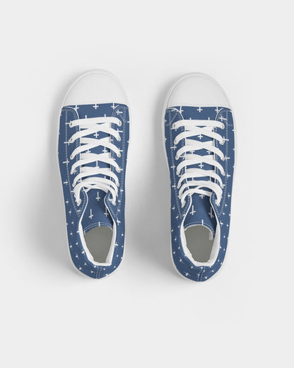 Mini Cross: Women's Navy Canvas Hightop Shoe