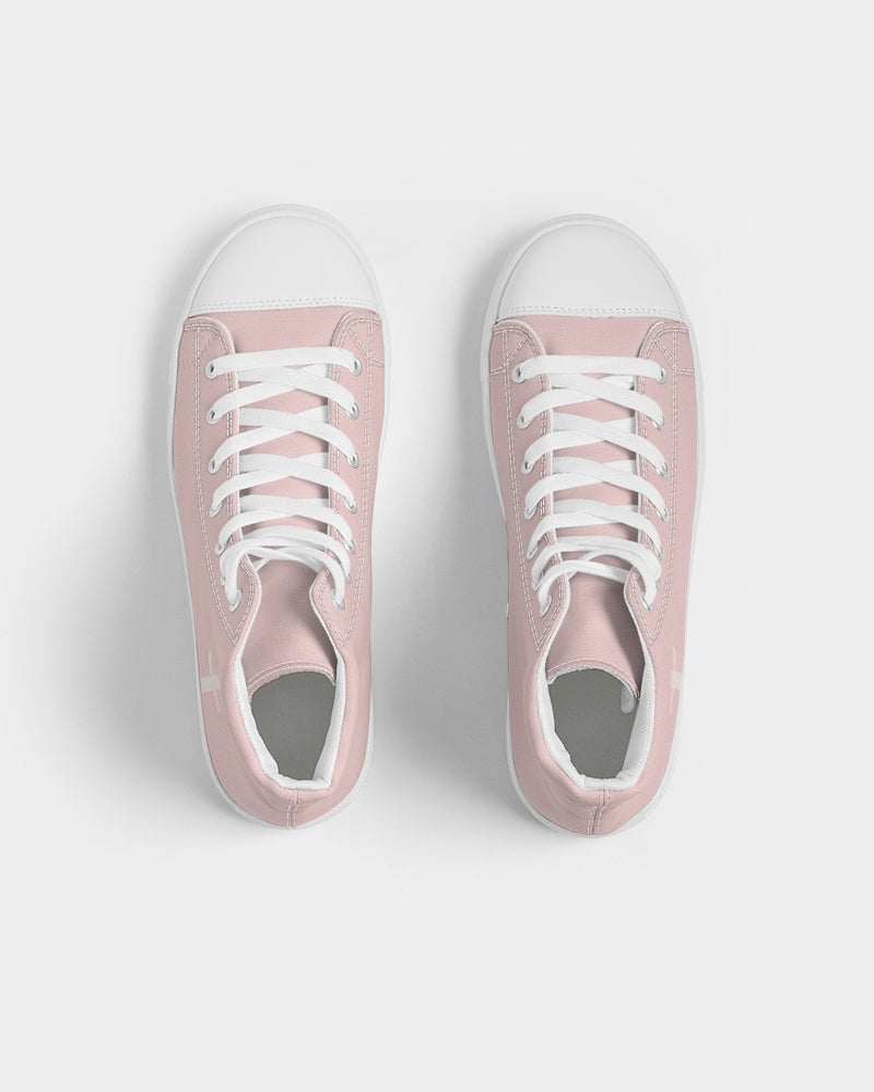 Simple Cross: Women's Pink Canvas Hightop Shoe