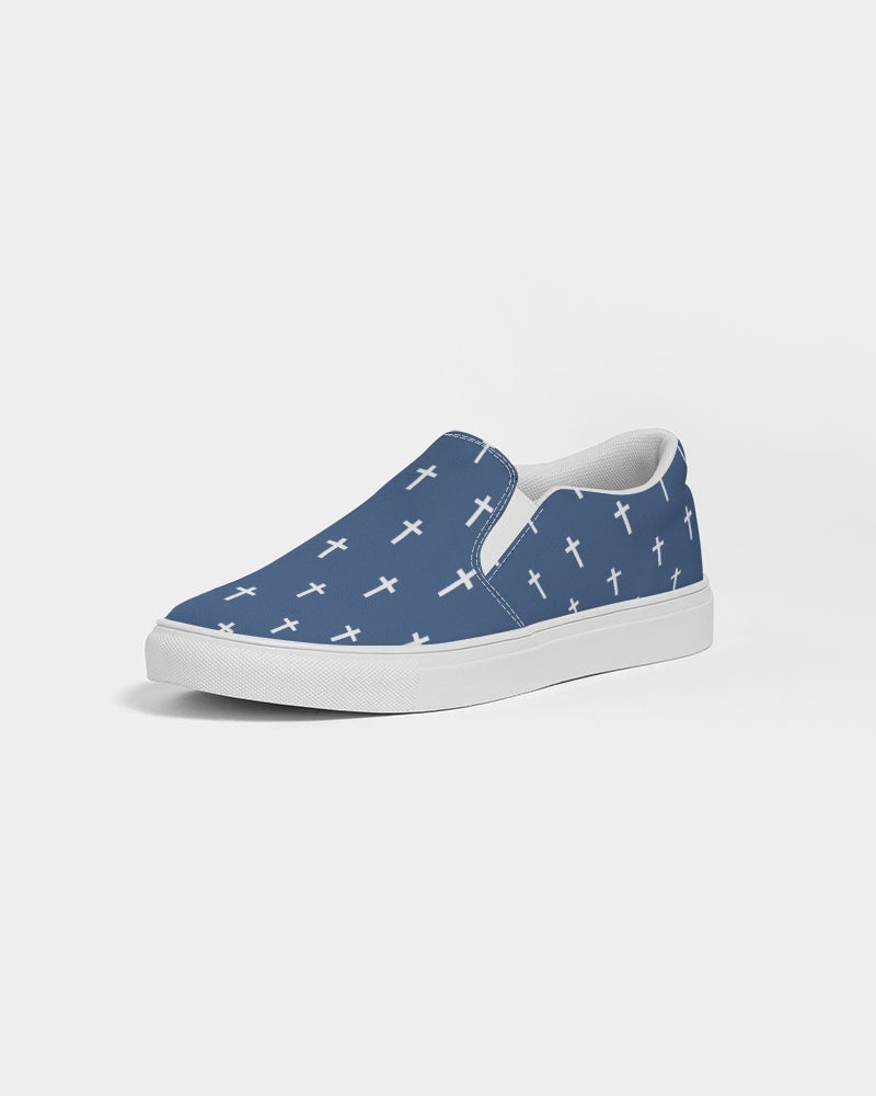 Mini Cross: Women's Navy Canvas Slip On Shoe