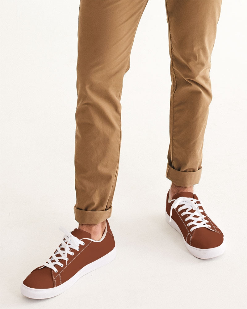 Simple Cross: Men's Maroon Vegan Leather Sneaker