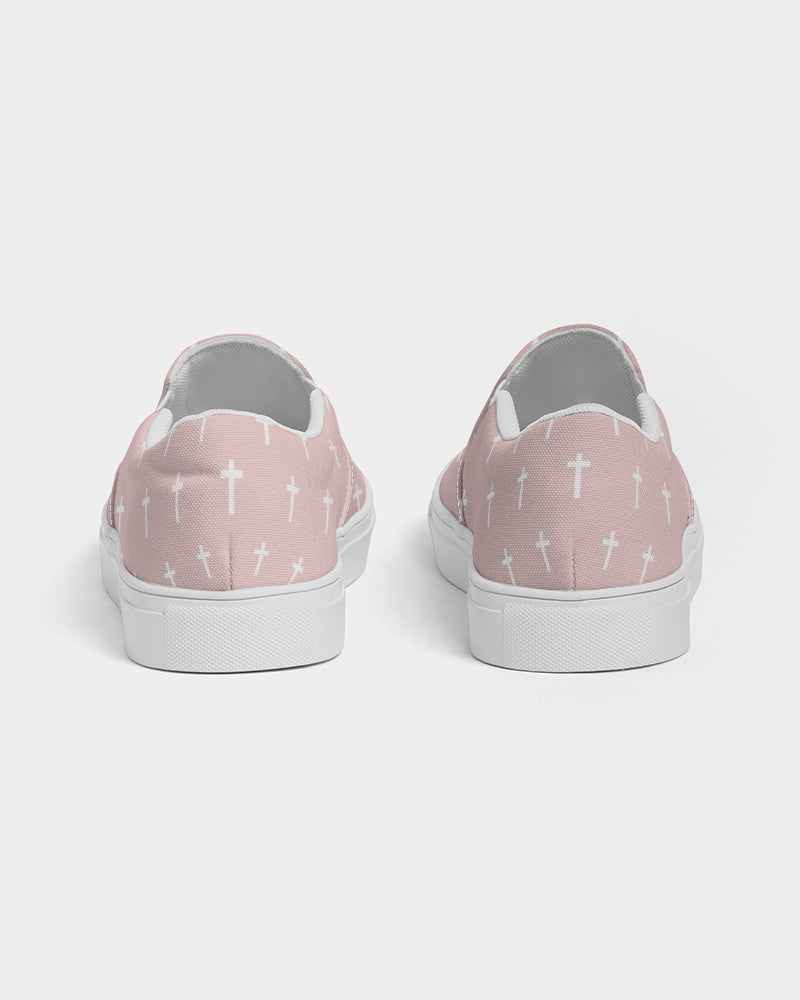 Mini Cross: Women's Pink Canvas Slip On Shoe