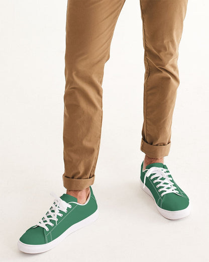 Simple Cross: Men's Green Vegan Leather Sneaker