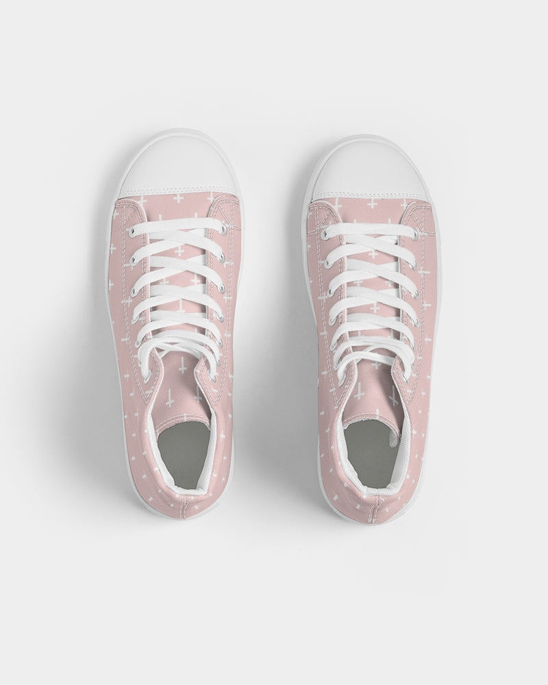 Mini Cross: Women's Pink Canvas Hightop Shoe