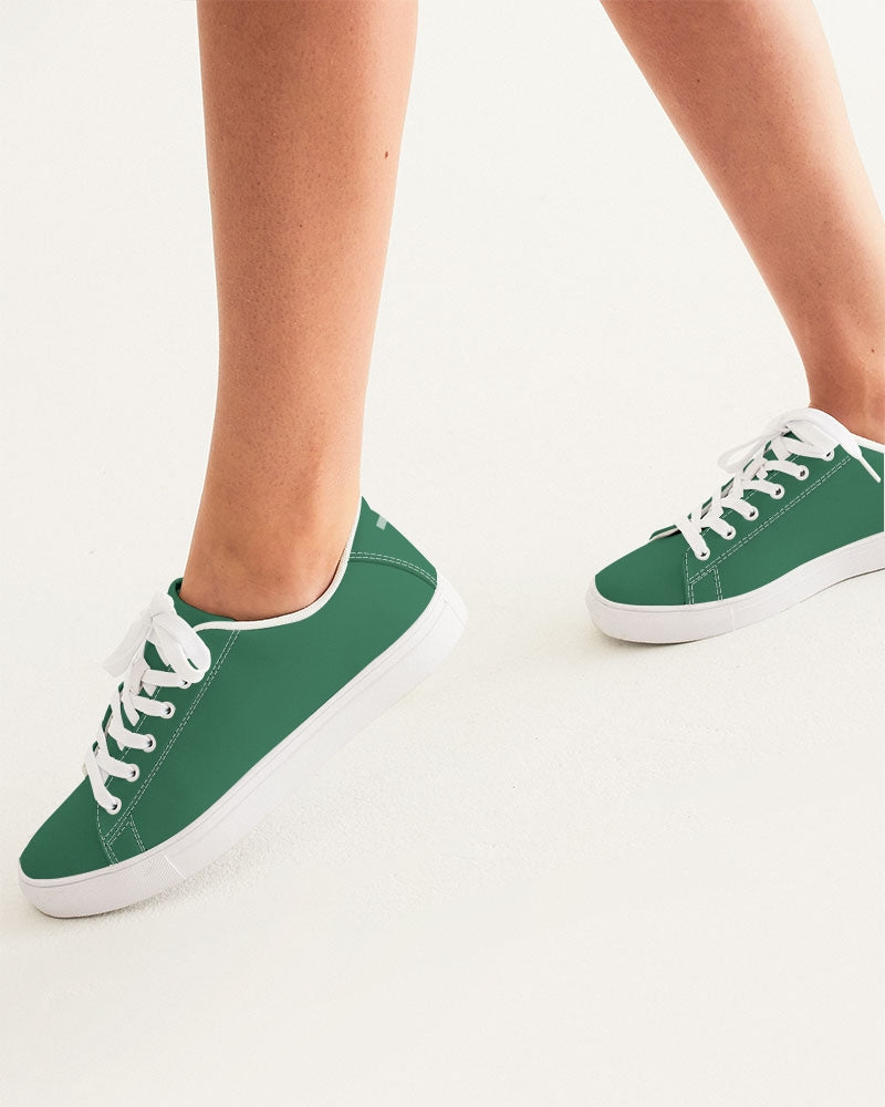 Simple Cross: Women's Green Vegan Leather Sneaker