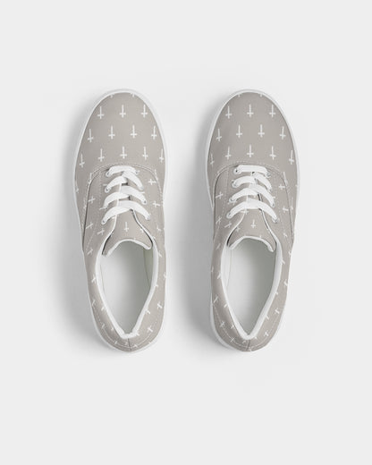 Mini Cross: Women's Taupe Canvas Lace Up Sneaker