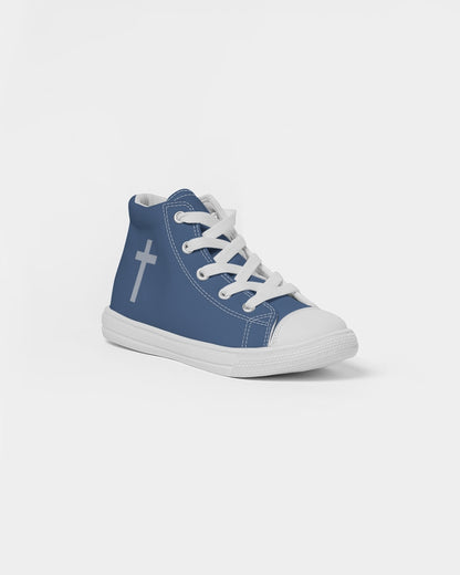 Simple Cross: Kids Navy Canvas Hightop Shoe