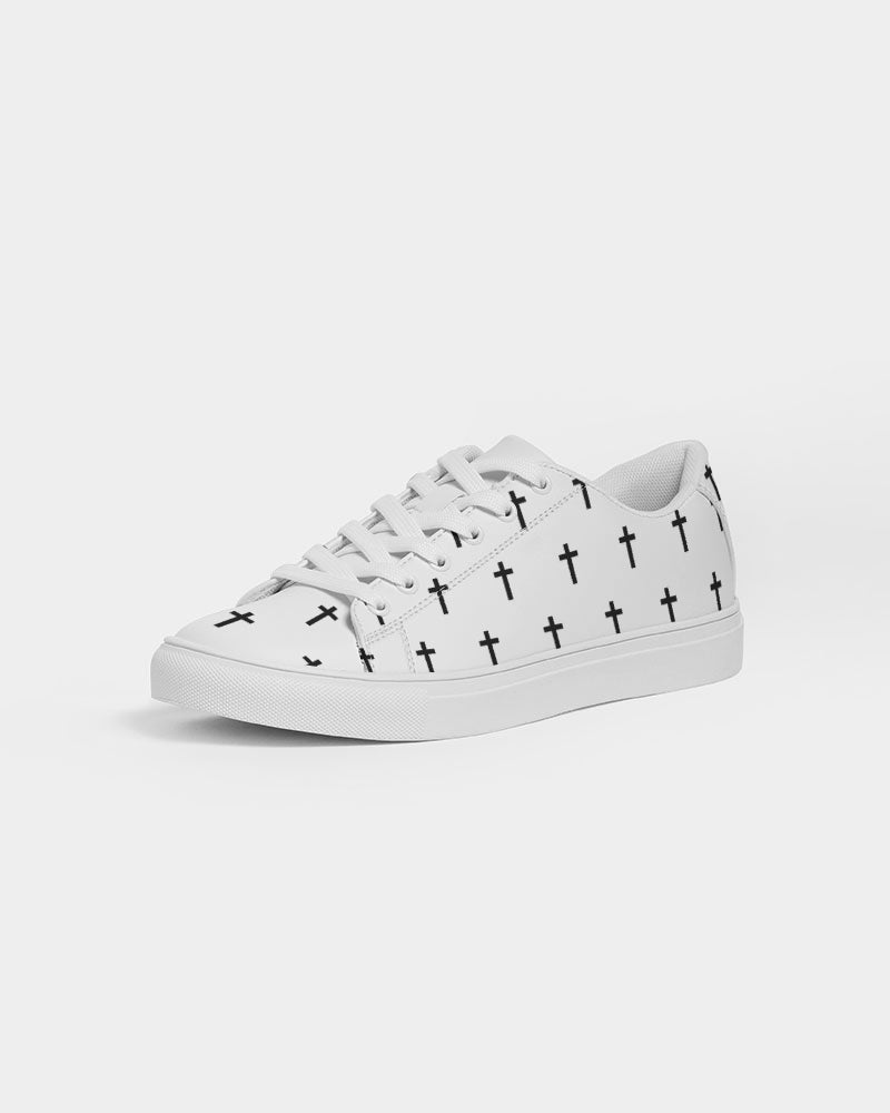 Mini Cross: Men's White Vegan Leather Sneaker