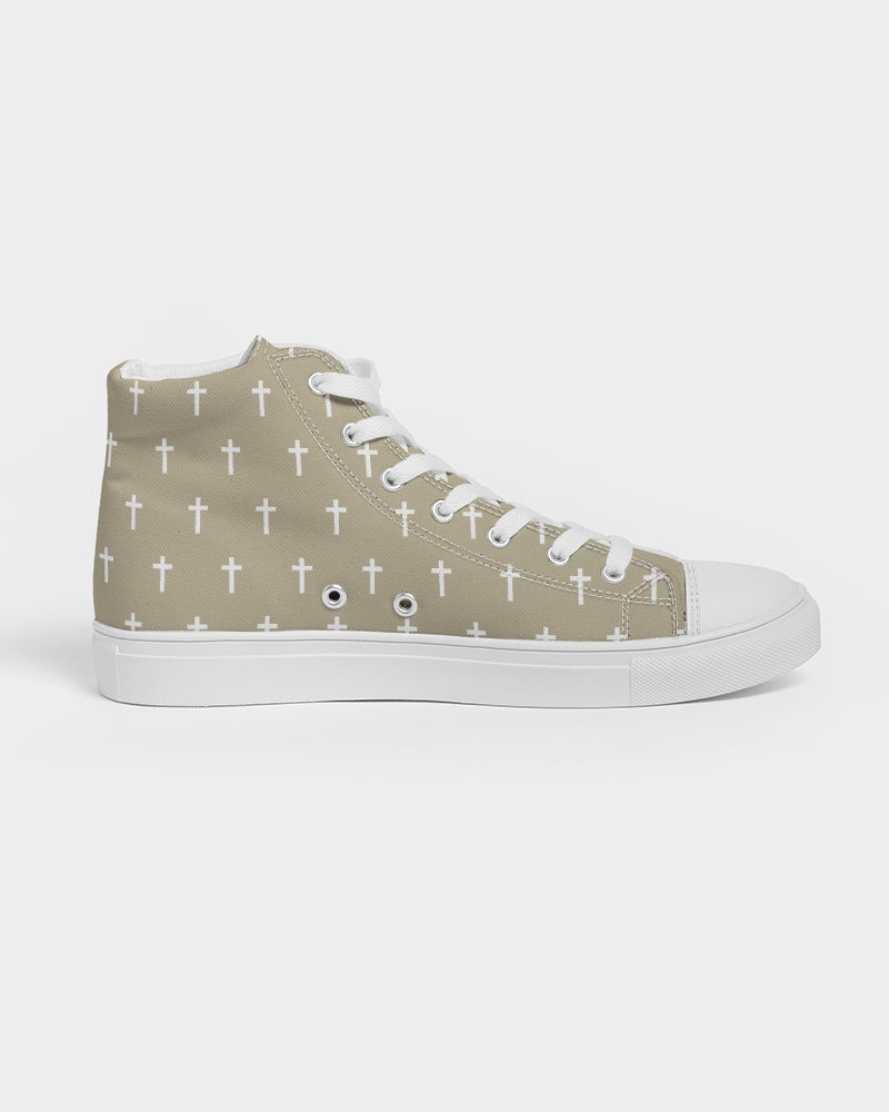 Mini Cross: Women's Tan Canvas Hightop Shoe