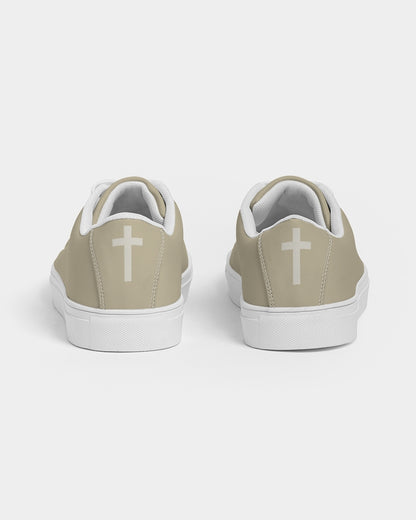 Simple Cross: Women's Tan Vegan Leather Sneaker