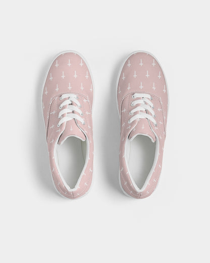 Mini Cross: Women's Pink Canvas Lace Up Sneaker