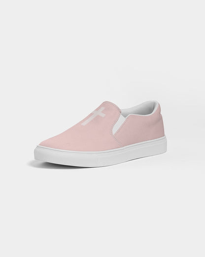 Simple Cross: Women's Pink Canvas Slip On Shoe
