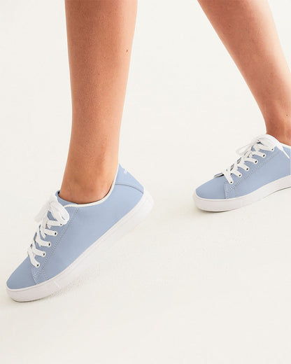 Simple Cross: Women's Light Blue Vegan Leather Sneaker