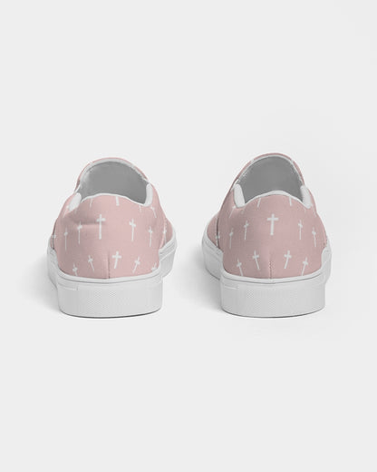 Mini Cross: Men's Pink Canvas Slip On Shoe