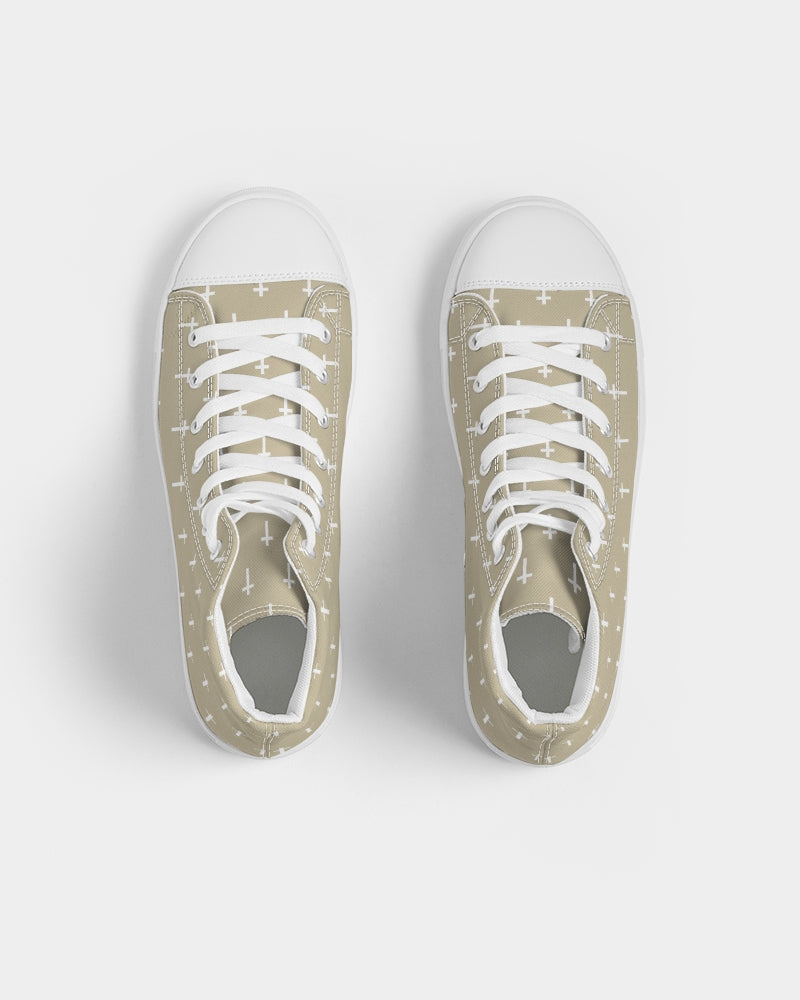 Mini Cross: Women's Tan Canvas Hightop Shoe