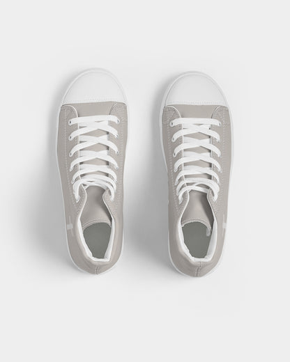 Simple Cross: Women's Taupe Canvas Hightop Shoe