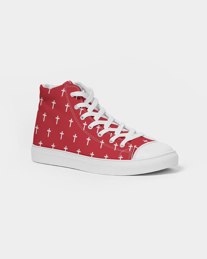 Mini Cross: Women's Red Canvas Hightop Shoe