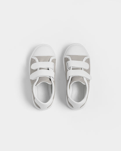 Simple Cross: Kids Taupe Velcro Sneaker