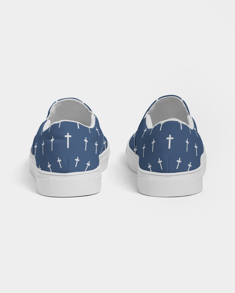 Mini Cross: Women's Navy Canvas Slip On Shoe