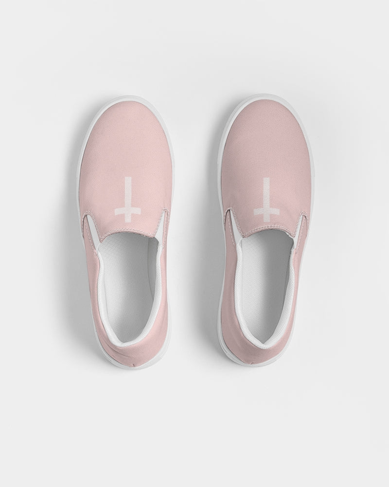 Simple Cross: Women's Pink Canvas Slip On Shoe