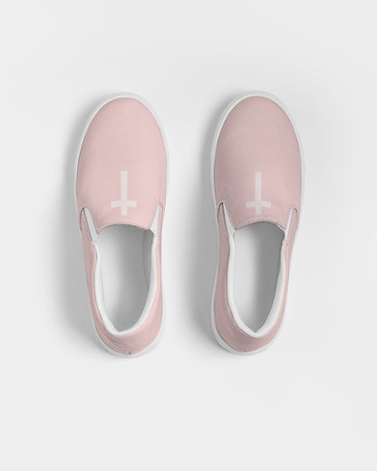 Simple Cross: Women's Pink Canvas Slip On Shoe