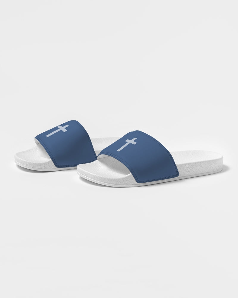 Simple Cross: Women's Navy Slide Sandal