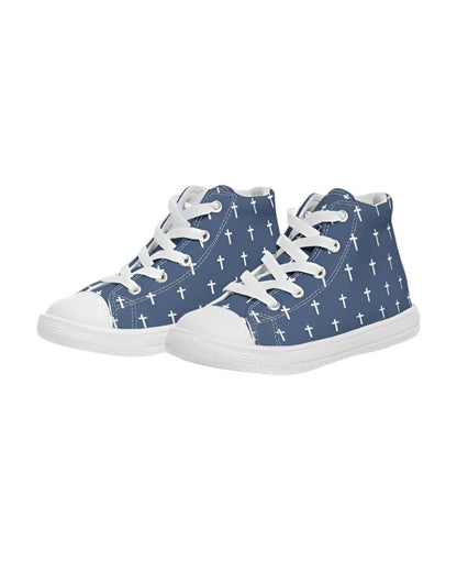 Mini Cross: Kids Navy Canvas Hightop Shoe