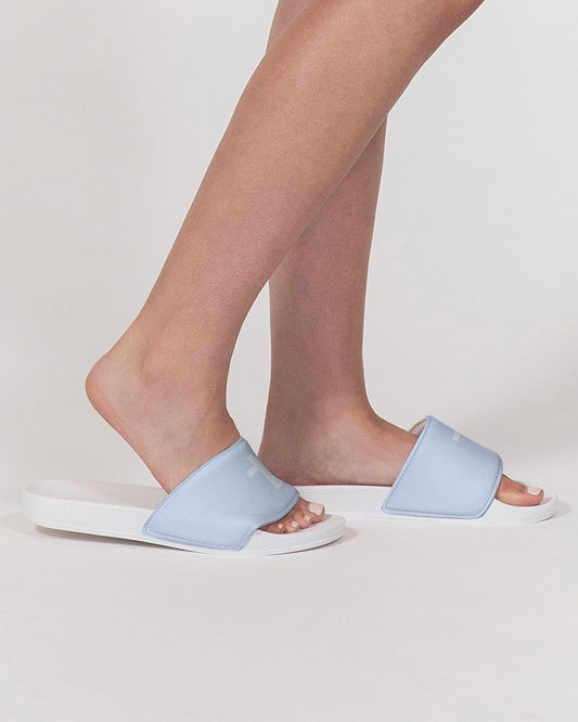 Simple Cross: Women's Light Blue Slide Sandal