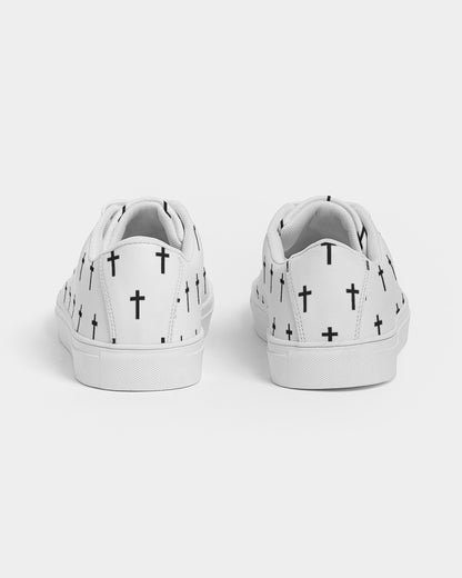 Mini Cross: Men's White Vegan Leather Sneaker