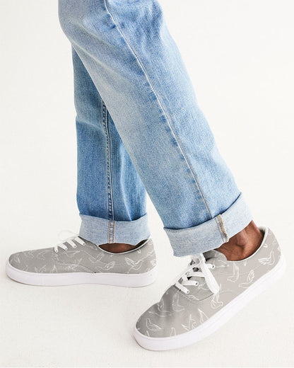 Doves: Men's Taupe Canvas Lace Up Sneaker