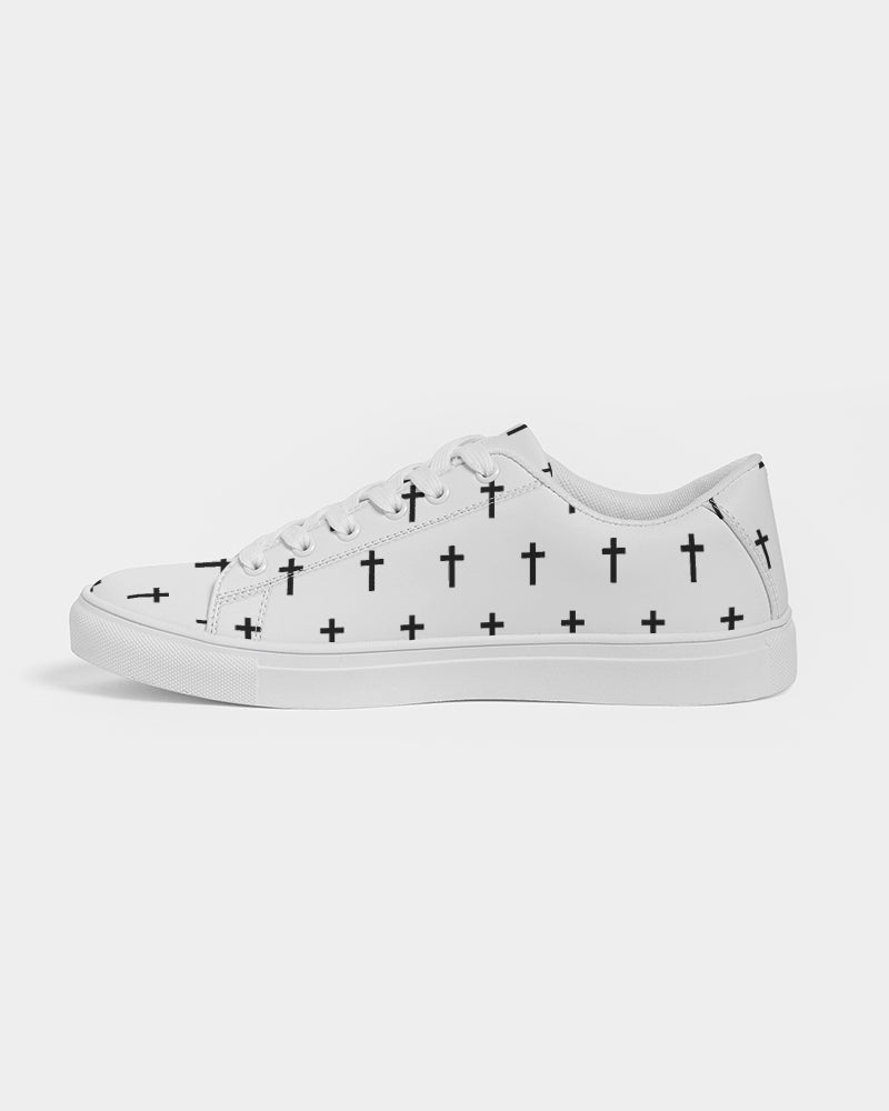 Mini Cross: Men's White Vegan Leather Sneaker