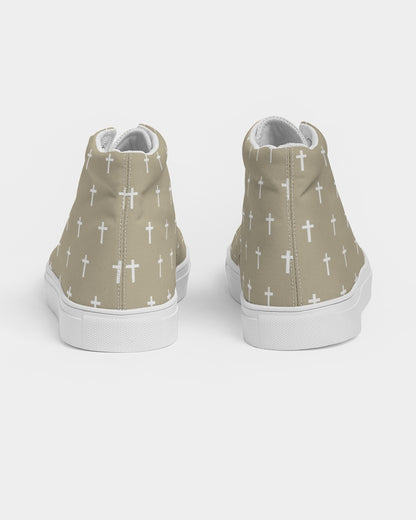 Mini Cross: Women's Tan Canvas Hightop Shoe