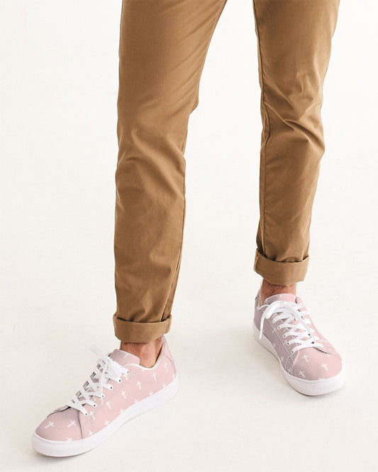 Mini Cross: Men's Pink Vegan Leather Sneaker