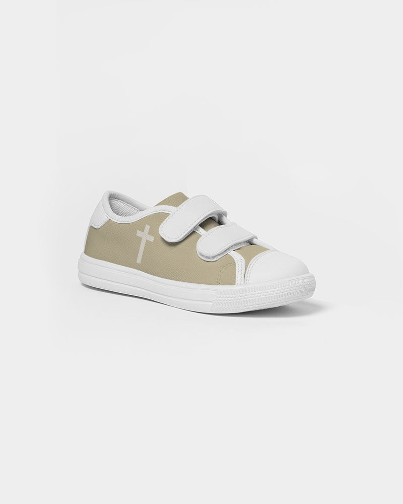 Simple Cross: Kids Tan Velcro Sneaker