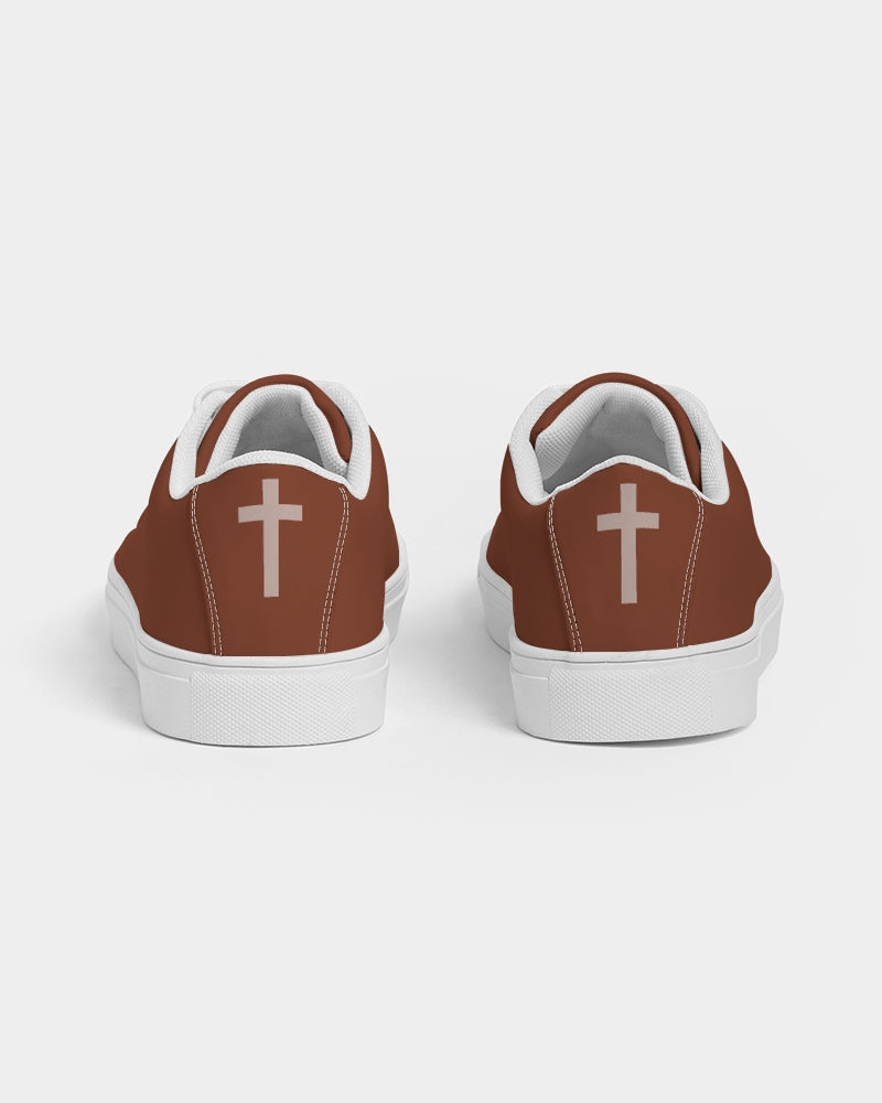 Simple Cross: Men's Maroon Vegan Leather Sneaker