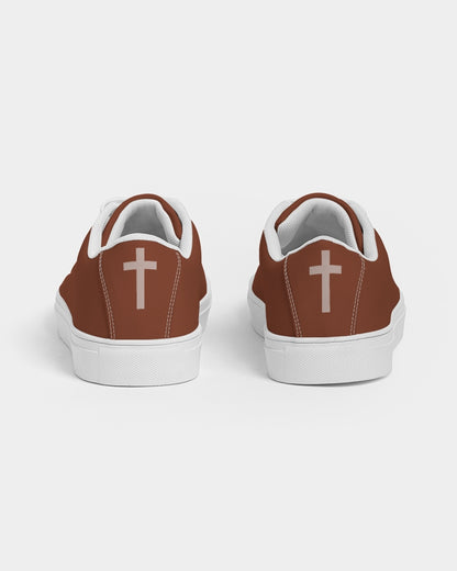 Simple Cross: Men's Maroon Vegan Leather Sneaker