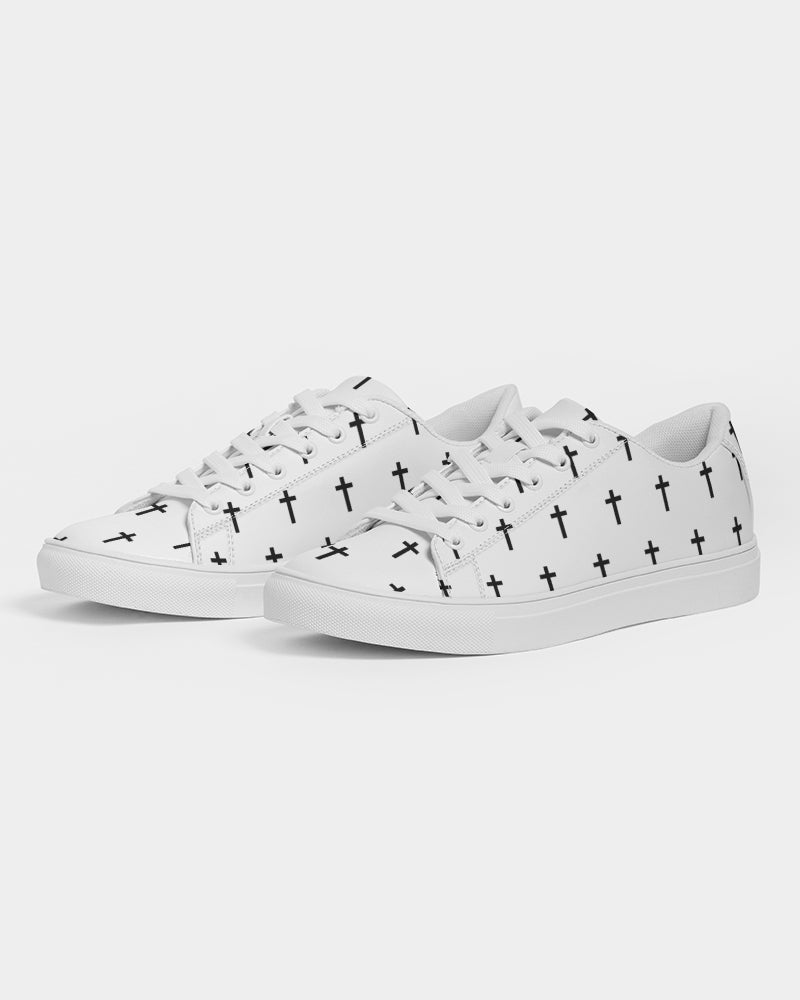 Mini Cross: Men's White Vegan Leather Sneaker