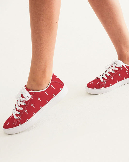Mini Cross: Women's Red Vegan Leather Sneaker