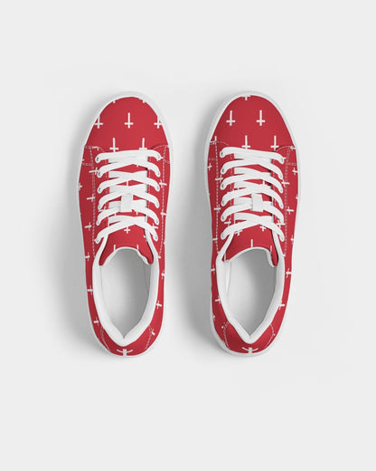 Mini Cross: Men's Red Vegan Leather Sneaker