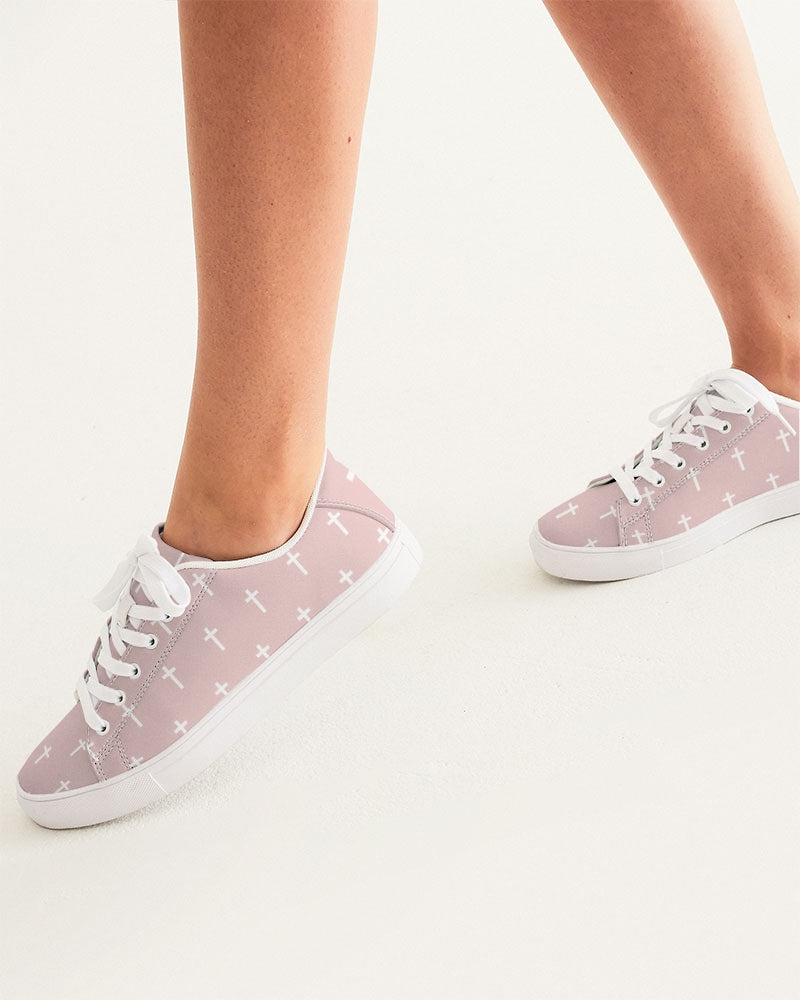 Mini Cross: Women's Pink Vegan Leather Sneaker