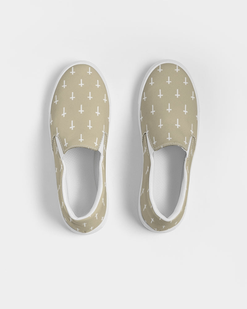 Mini Cross: Men's Tan Canvas Slip On Shoe