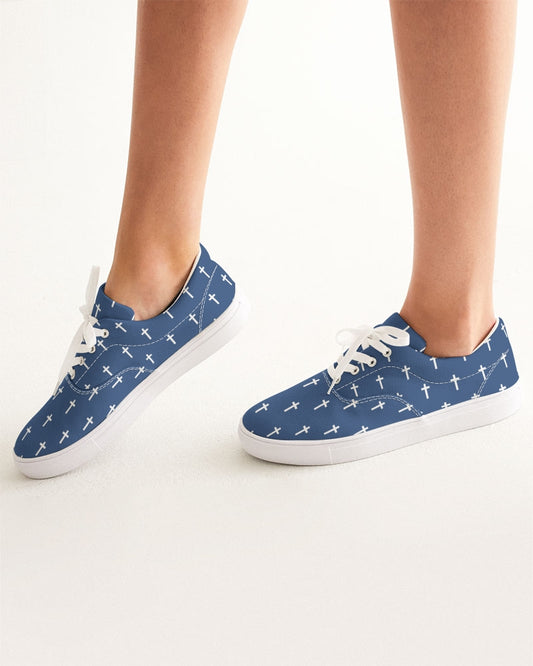 Mini Cross: Women's Navy Canvas Lace Up Sneaker