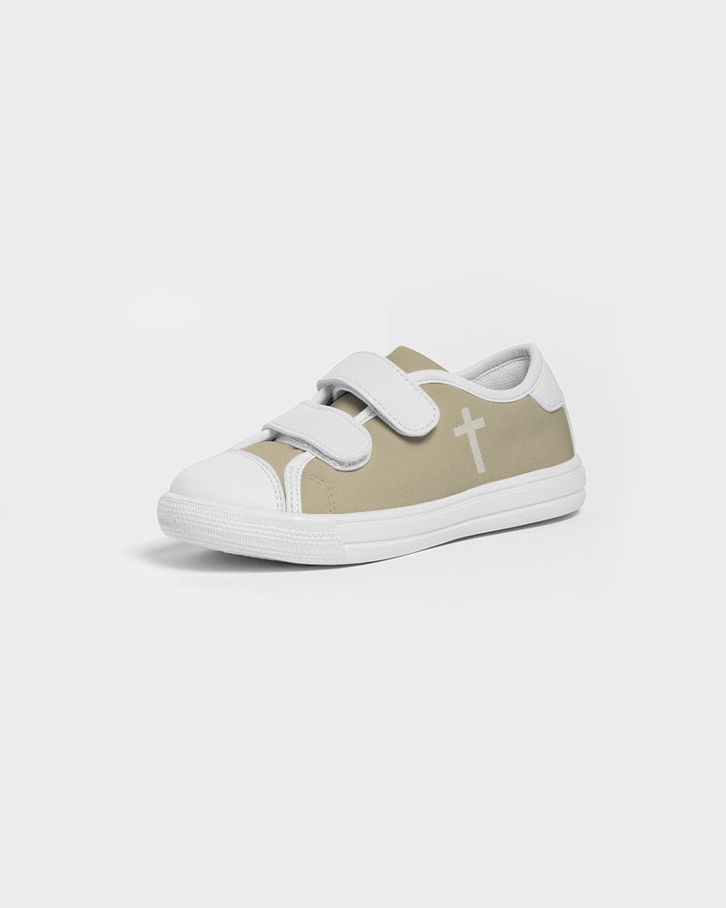 Simple Cross: Kids Tan Velcro Sneaker