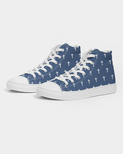 Mini Cross: Women's Navy Canvas Hightop Shoe