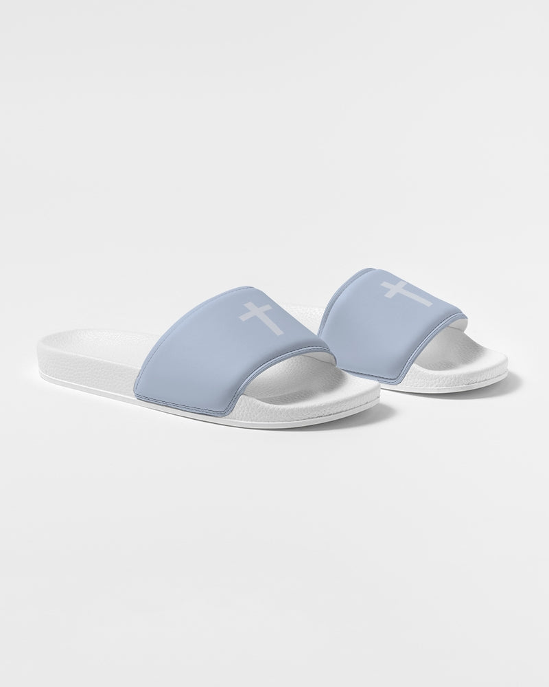 Simple Cross: Men's Light Blue Slide Sandal