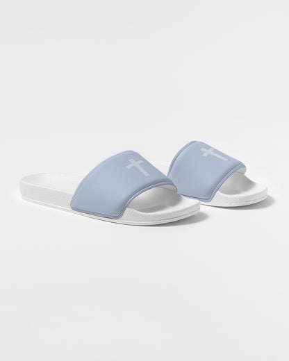 Simple Cross: Men's Light Blue Slide Sandal