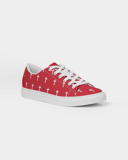 Mini Cross: Men's Red Vegan Leather Sneaker