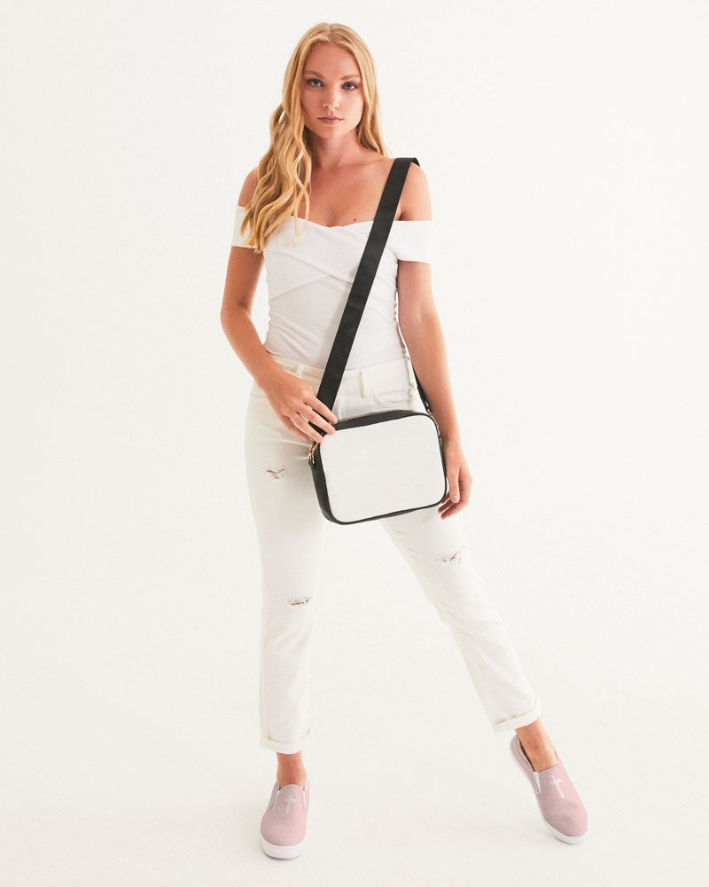 Simple Cross: Women's Pink Canvas Slip On Shoe